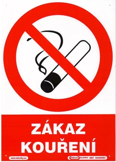 Tábla Dohányzás tilos A4 műanyag 210 × 297 mm