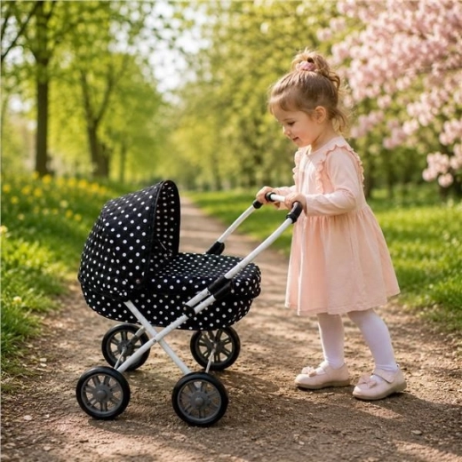 New Baby Anička fekete babakocsi babákhoz