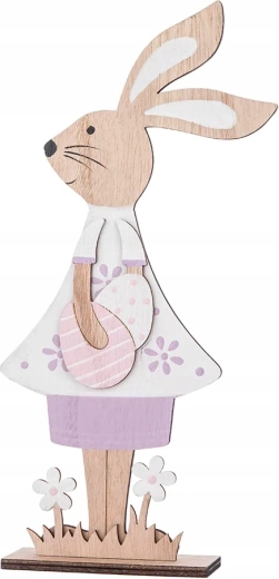 Fa nyuszi figura tojásokkal, 24,5 cm