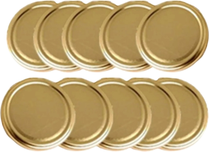 Arany színű fém befőttesüveg-fedő 82 mm (10 db)