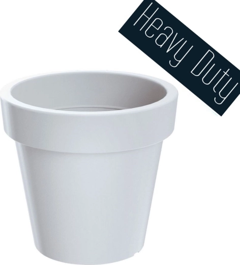Lexo Round 100 cm virágtartó – fehér műanyag kerti és beltéri kaspó