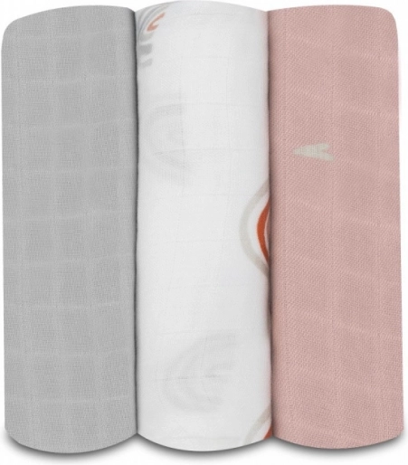 LIONELO bambusz pelenkák 3 db, 70 × 70 cm – szivárvány