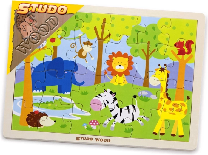 BABU fa puzzle szafari, 24 darabos