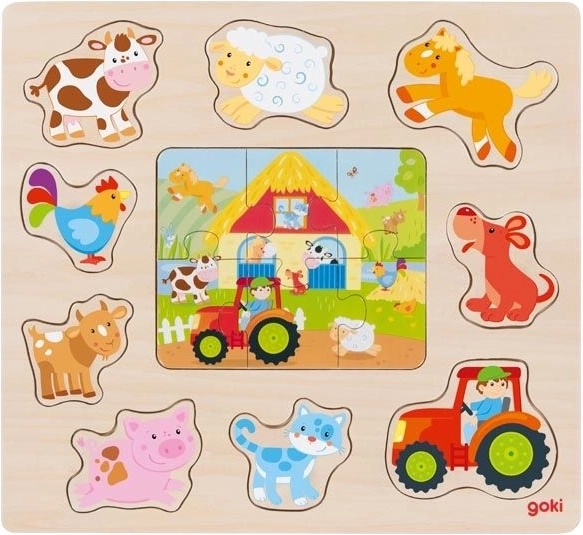 Goki fa beillesztő és puzzle Farm állatok