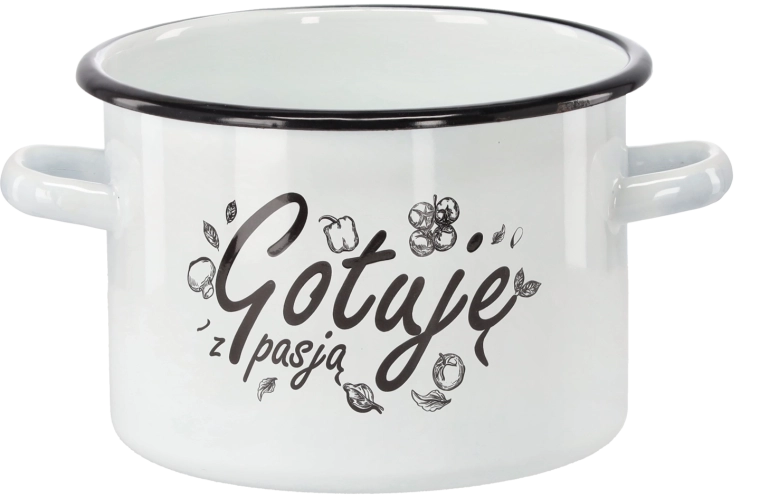 Zománcozott fazék 3 l 18 cm fehér Gotuję z pasją