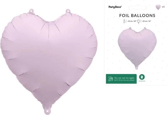 Lila szív alakú fólia lufi 45 cm