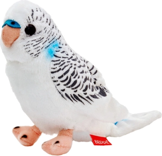 Fehér plüss hullámos papagáj 13 cm