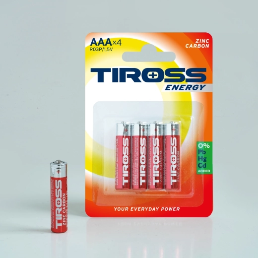 Cink-szén AAA elemek 1,5 V – 4 darabos csomag
