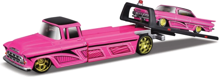 Maisto Design Elite Transport Chevrolet platós teherautó és Chevrolet Impala SS 1:64