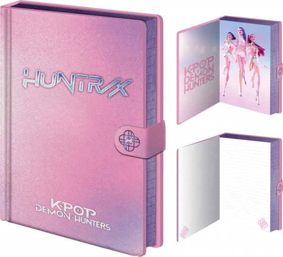 A5-ös napló és jegyzetfüzet zárral – K-POP Demon Hunters