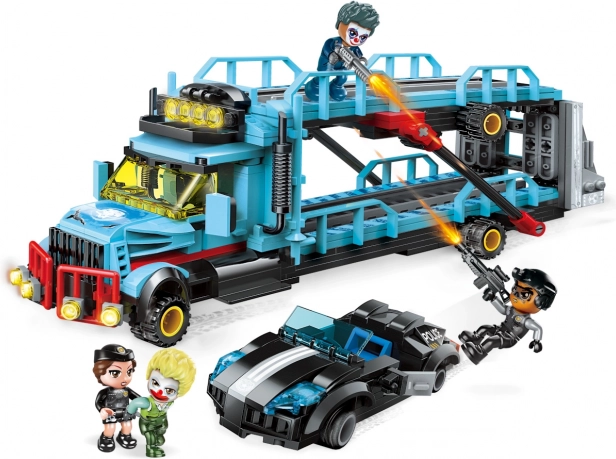 Qman Police Battle Force kamionos támadás építőkészlet