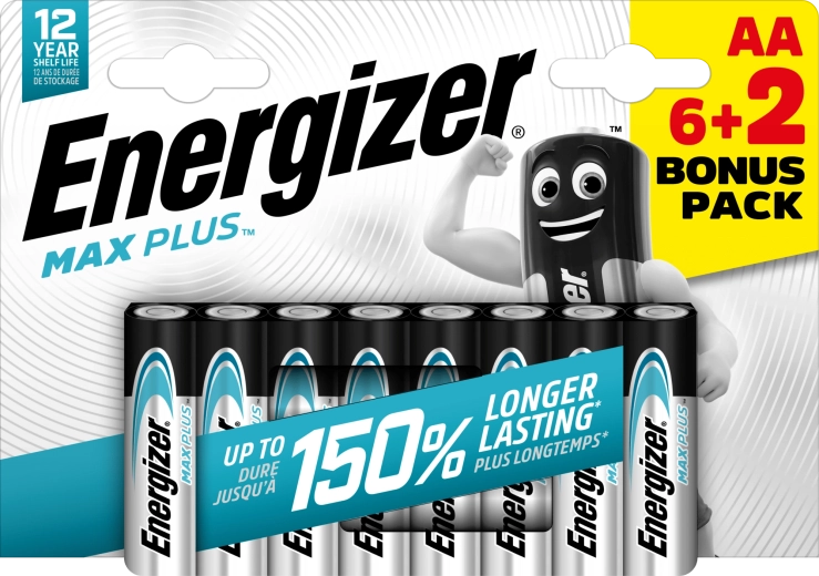 Energizer Max Plus AA alkáli elemek 6+2 db