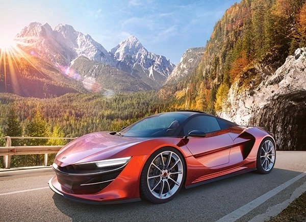 Sportautós puzzle, 100 darabos