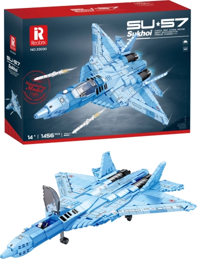 Su-57 vadászgép építő készlet kék álcafestéssel (1456 db)