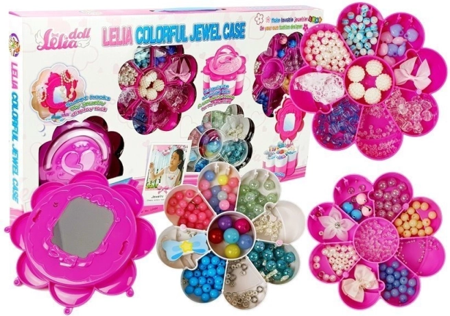 DIY ékszerkészítő készlet Összecsukható doboz tükörrel