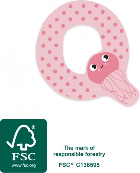 Fa Q betű medúzával gyerekeknek