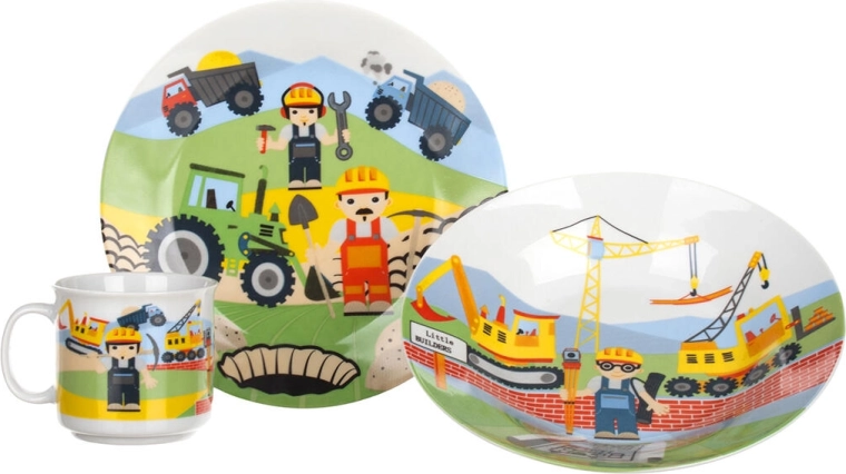 The Builders gyerek étkészlet, 3 részes kerámia