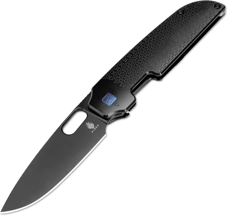 Kizer Varatas – zsebkés, fekete titán, 8,3 cm penge