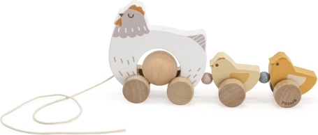 Fa húzható tyúkocska csibékkel Viga PolarB