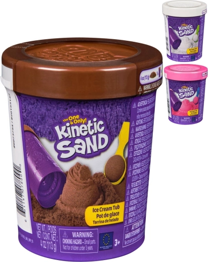 Spin Master Kinetic Sand kinetikus homok fagylaltos dobozban, lapáttal – 1 darab
