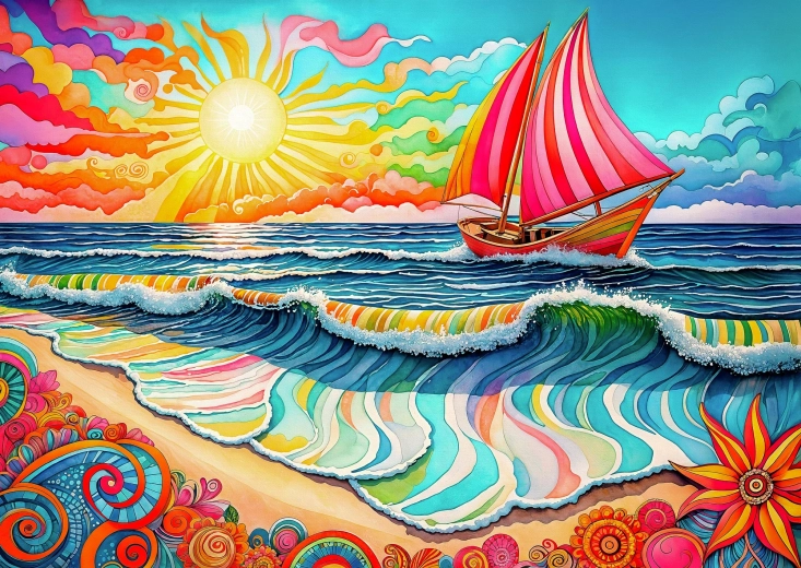 Enjoy puzzle Hajózás napkeltekor 1000 darabos
