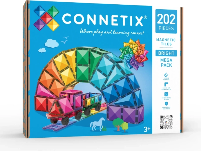 Bright Mega Pack mágneses építőjáték 202 darabbal