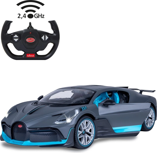 Jamara Bugatti Divo RC autó 1:14 méretarányban, szürke, 2,4 GHz, kézzel nyitható ajtókkal