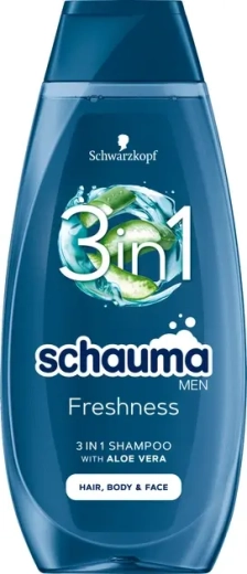Schauma Men Freshness 3 az 1-ben férfi sampon hajra, testre és arcra 400 ml
