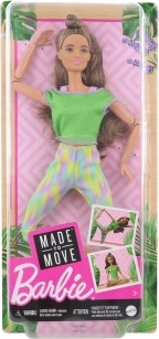 BARBIE Made to Move baba – virágmintás leggings, piros top