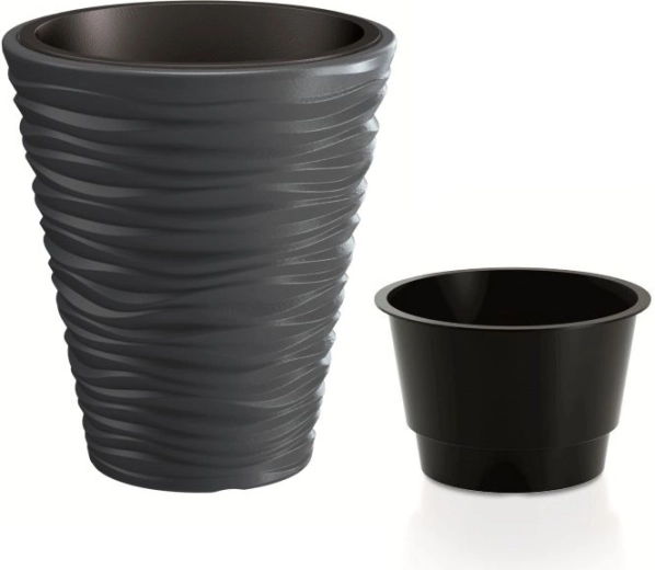 SAND betéttel ellátott virágcserép, 38,8 cm, antracit