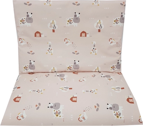 EKO gyerek pamut ágyneműhuzat 2 részes My Farm, rózsaszín