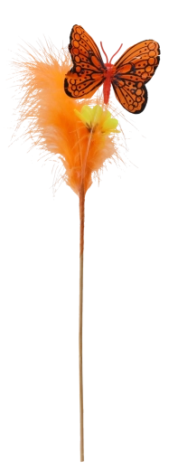 Húsvéti dekoráció pálcikán – pillangó tollacskákkal, vegyes színekben, 30 cm