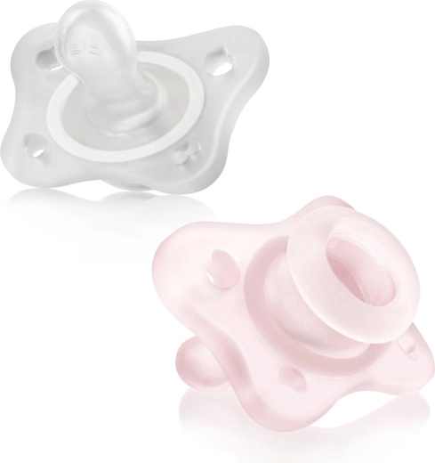Chicco Physioforma Mini Soft teljes szilikon cumi 0–2 hónapos kislányoknak, 2 db