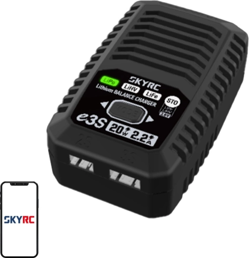 Hálózati töltő LiPo/LiHV/LiFe 2S/3S SKYRC e3S-hez