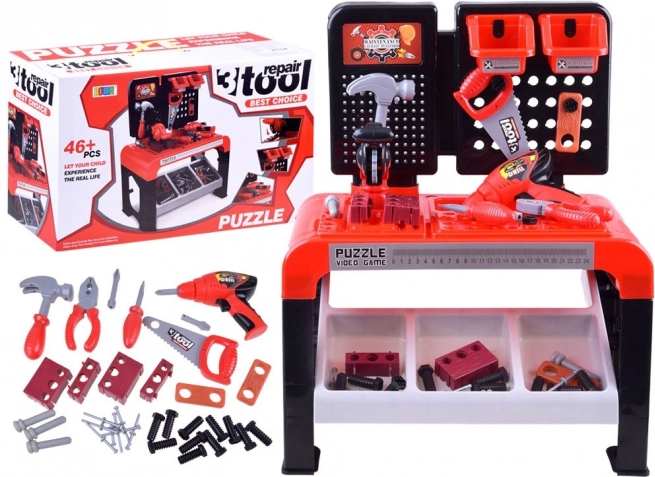 Gyermek munkapad szerszámokkal