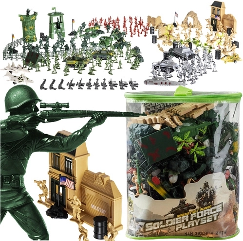 katonai bázis – 300 darabos katonák és technika készlet tokban