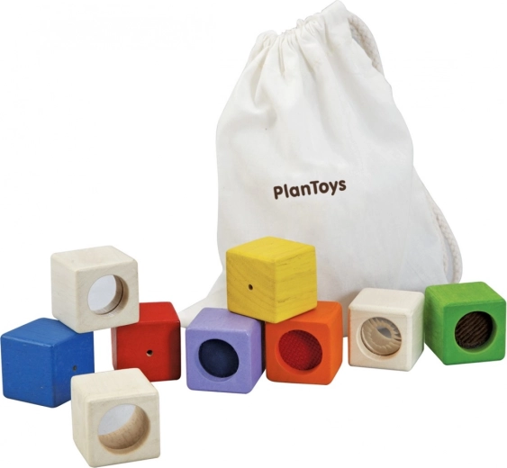 Plan Toys érzékelő kockák – 9 db-os készlet