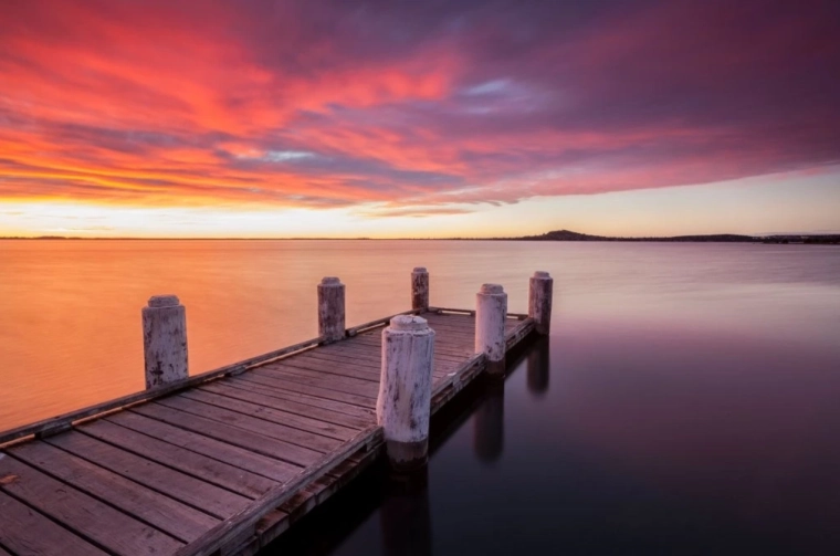 Gyémántfestés – móló az Illawarra-tónál 30 × 40 cm