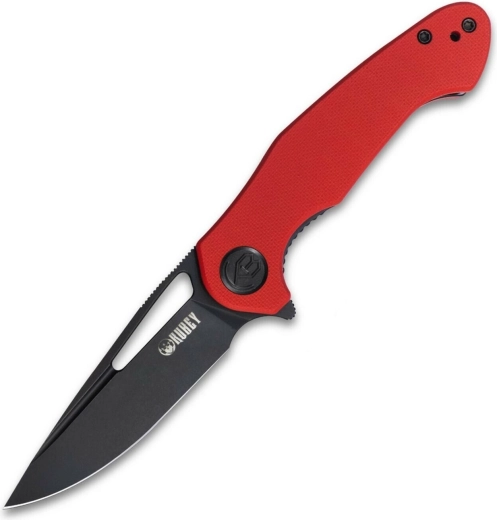 Kubey Dugu elegáns zárható zsebkés 7,4 cm, dark stonewash, piros G10