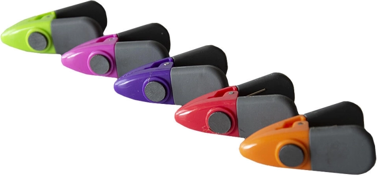 Mágneses csipeszek hűtőre – színes mix, 5 db