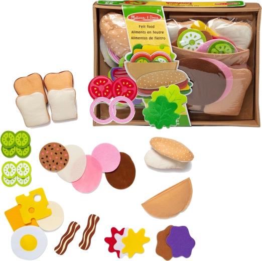Filc szendvicskészítő készlet Melissa & Doug, 33 darabos