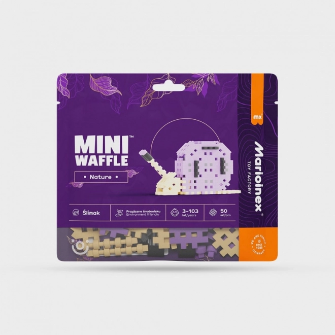 Mini Waffle Természetes blokkok - Csiga 50 darab