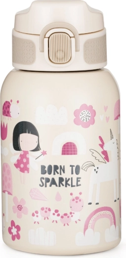 PETITE&MARS rozsdamentes acél termosz szívószállal Twinkling Fairy 350 ml