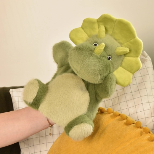 Histoire d'Ours plüss kézbáb dinoszaurusz zöld 24 cm