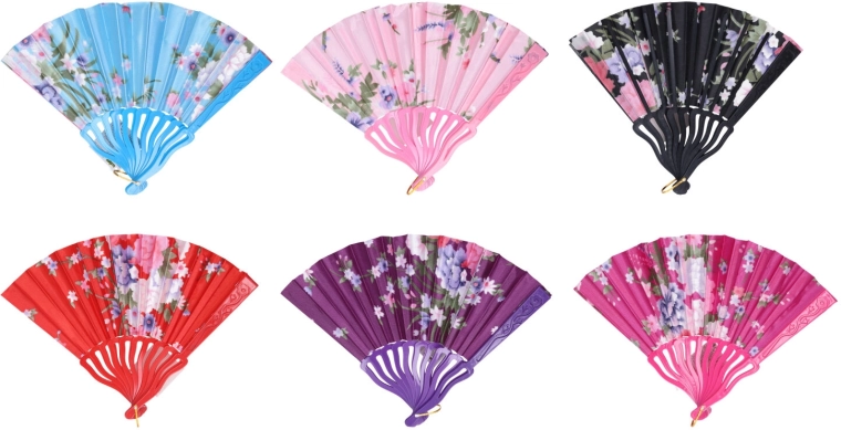 Összecsukható legyező 23 cm – színmix