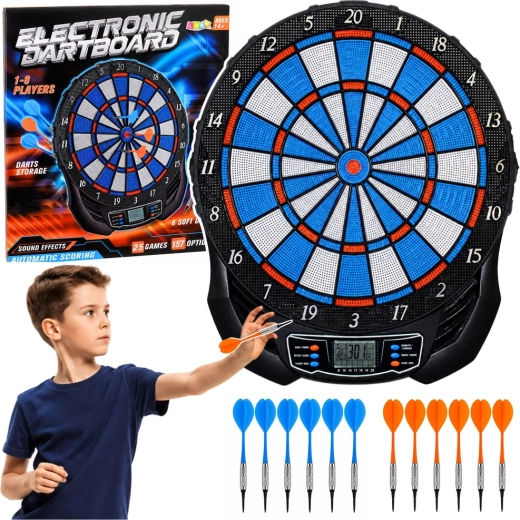 Elektronikus darts tábla LCD-vel, 25 játék és 176 variáció