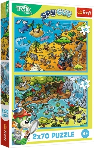 Treflikék az állatok birodalmában puzzle, 2 × 70 darab