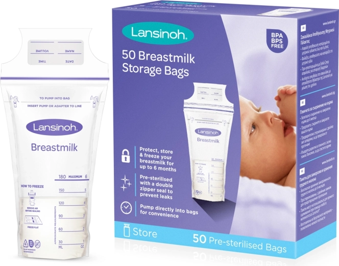 LANSINOH anyatej tároló tasakok 180 ml, 25 db