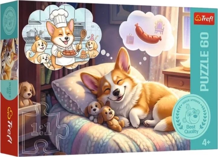 60 darabos puzzle – corgi az álmok birodalmában Trefl