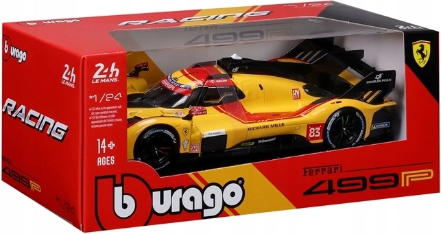 BBU Ferrari Racing 499P Le Mans sárga autómodell 1:24